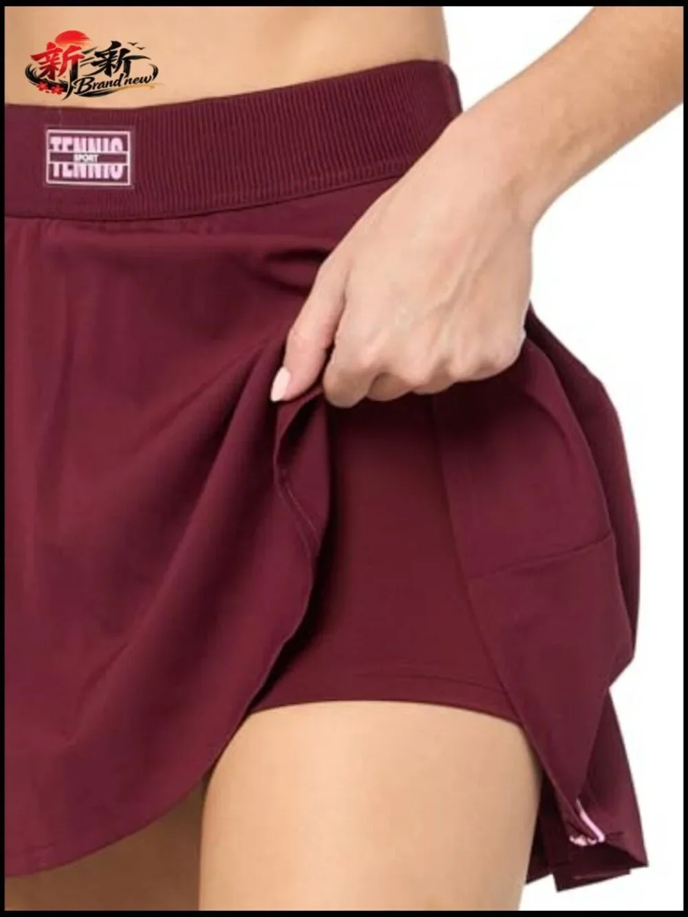 Pleat Back Tennis Skirt with Contrast Shorts - Recycled Polyester - Lightweight